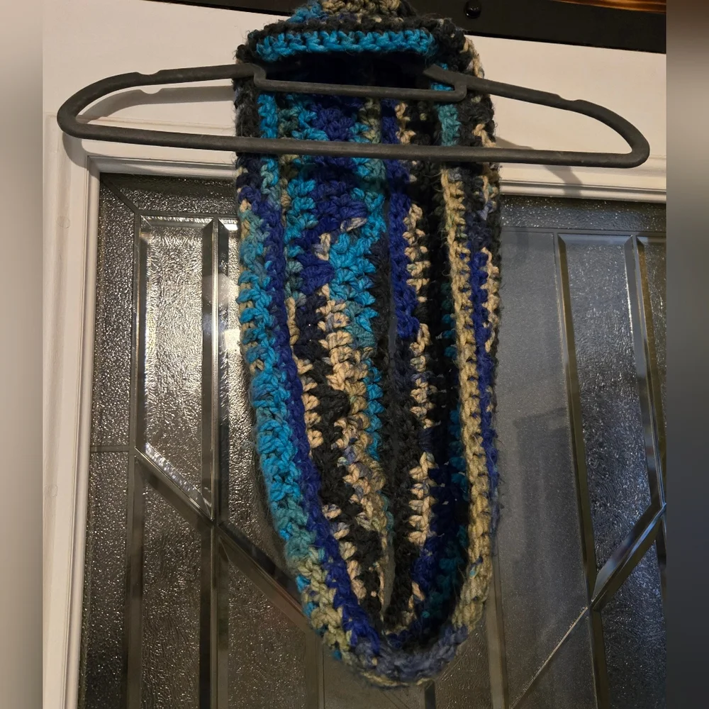 Multicolor Crochet Infinity Scarf - Picture 1 of 2